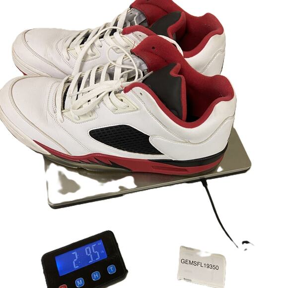 Air Jordan 5 Retro Low Fire Red Basketball Shoes Mens Size 13 Colorblock Leather main image 5